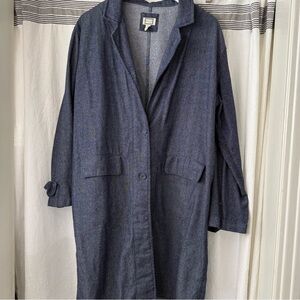 Mo:Vint Linen/Cotton Denim-Look Duster sz M